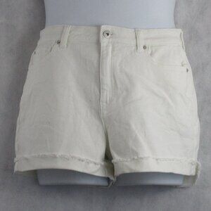 INC Women's High-Rise Cuffed Denim Cut-Off Shorts, White, Size 10 / 30 Waist
